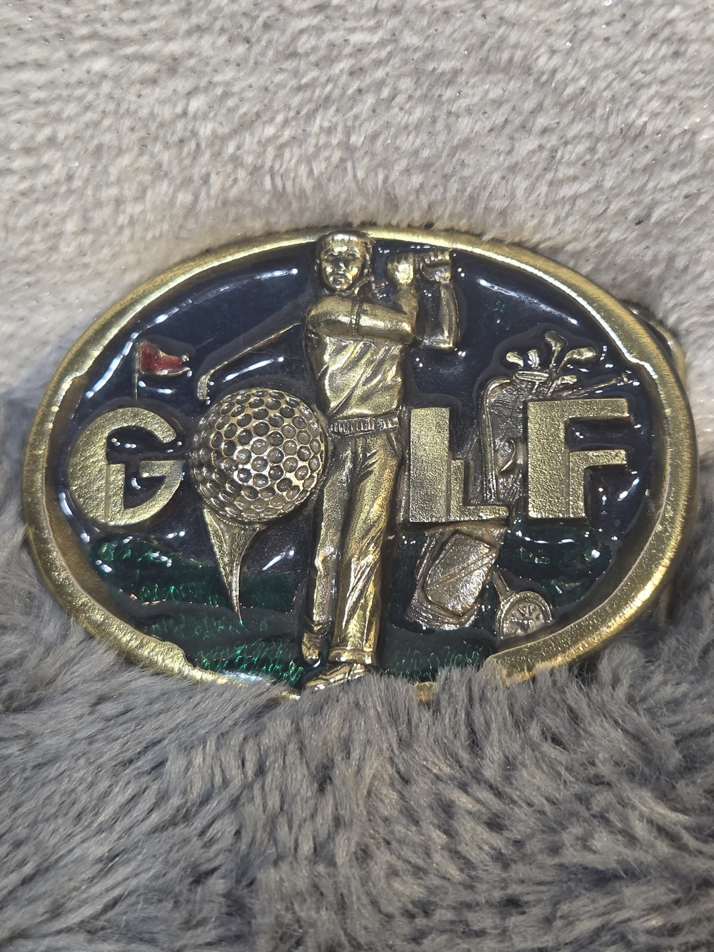 Gold and Black Golf Belt Buckle - Classic Golfer Design